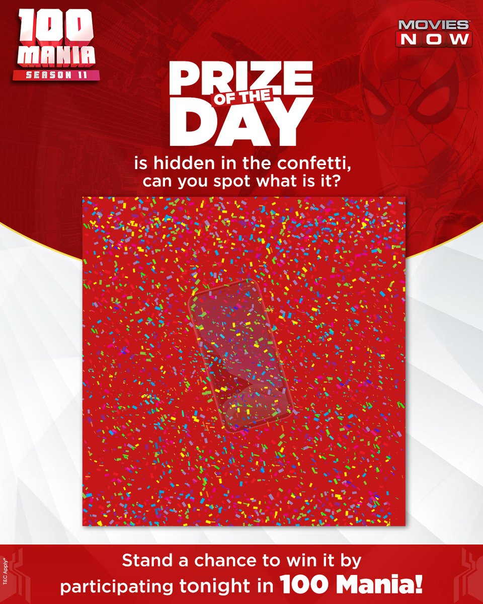 moviesnowtv's tweet photo. You are pretty 𝘴𝘮𝘢𝘳𝘵 to guess this!😏

To participate in 100 Mania, tune into Movies Now at 8:45 PM, spot the code, WhatsApp it on 8886629723, answer the question correctly &amp; stand a chance to win this amazing prize!💯

#100ManiaS11 #100BlockBusters #100Prizes #ContestAlert https://t.co/pwlclYyMlb