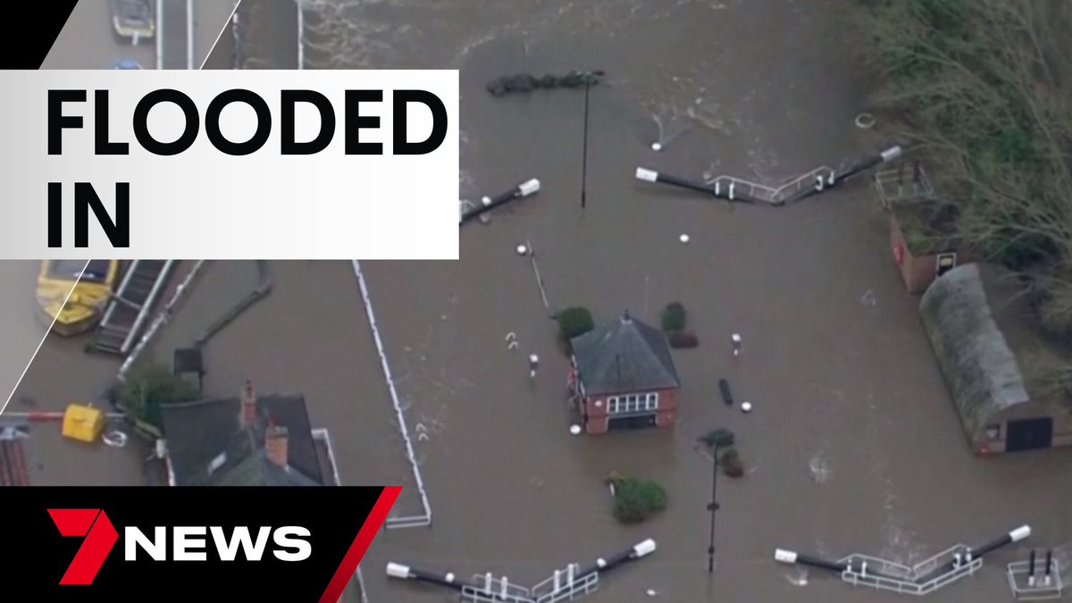 At least two people are dead and more than 1000 homes are underwater as parts of the UK are hit with their heaviest flooding in almost a quarter of a century. Entire communities have been isolated and a spell of freezing weather is also on the way. youtu.be/cE0osQyP3fk #7NEWS