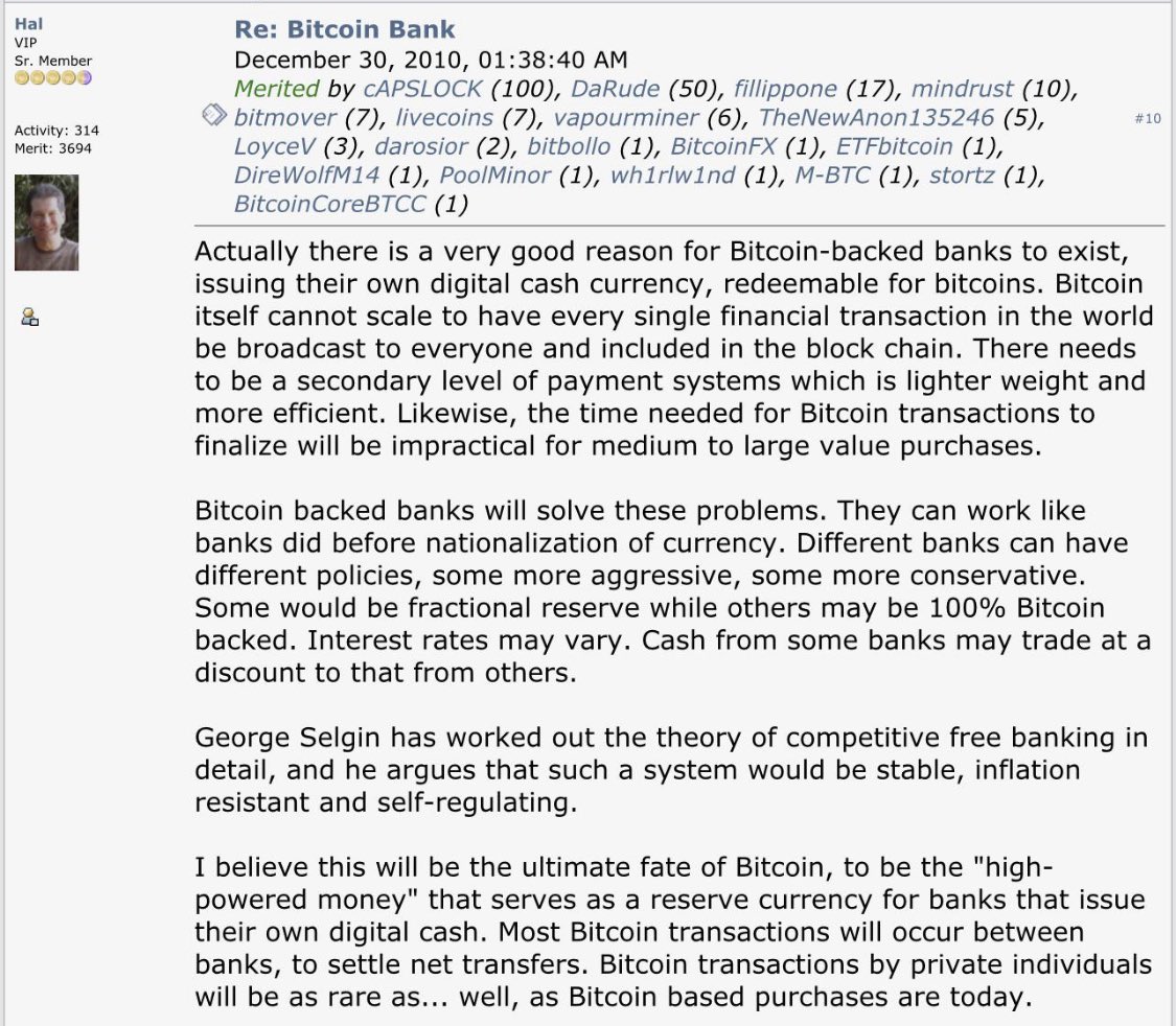 Since we are almost at the dawn of these highly debated #bitcoin ETFs, it might be somewhat fitting to read Hal Finney’s take on ‘Bitcoin Banks’.