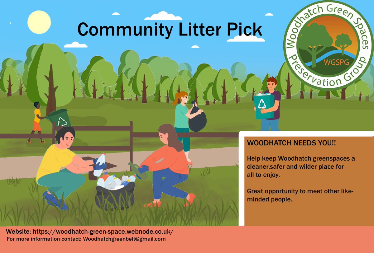 TOMORROW- Our first EVENT of the New Year - Community Litter Pick TOMORROW. Meet Woodhatch Park 10am. All welcome. Help reduce litter in Woodhatch #litter #community #reigate