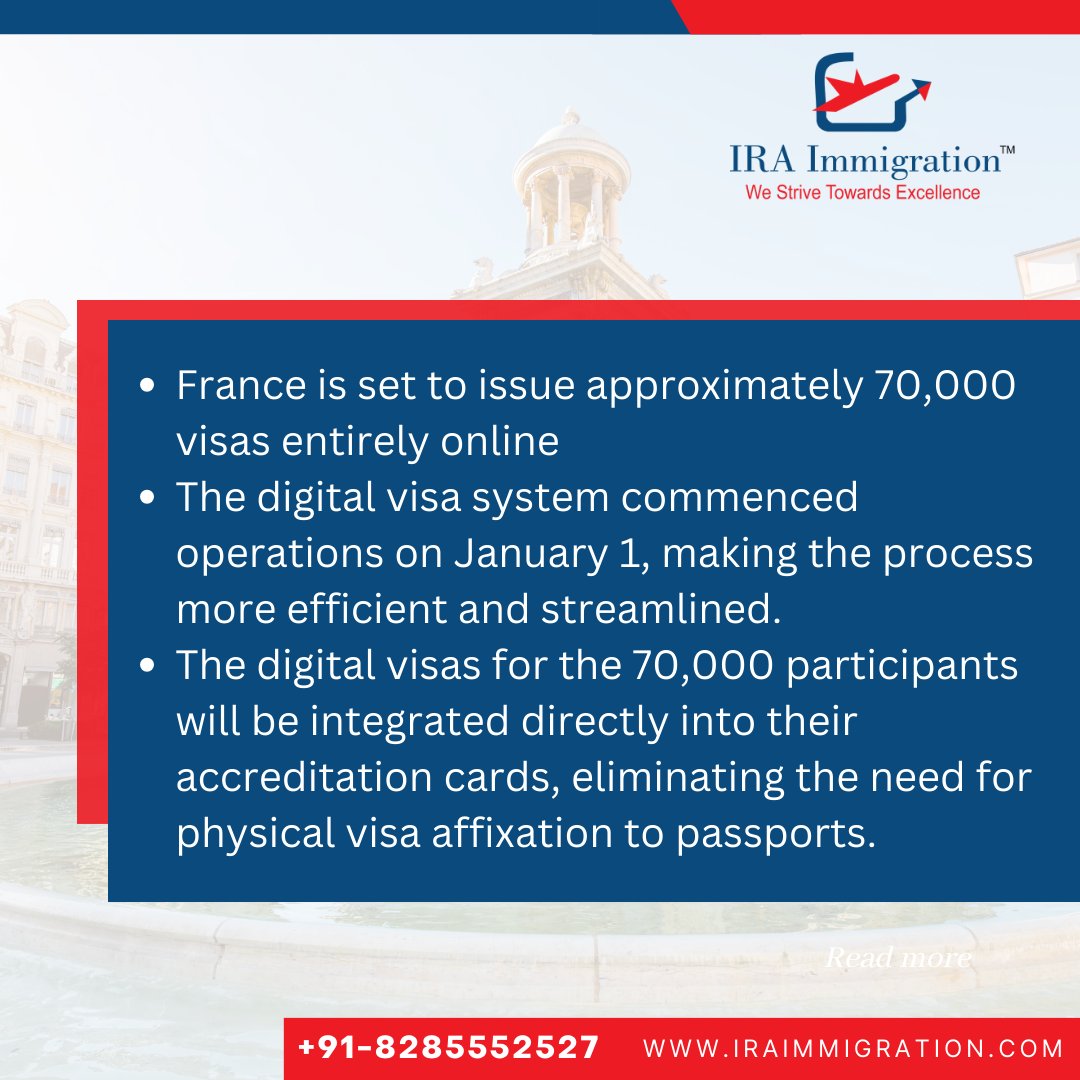 France leads the way into the future of travel! 🌐✨ 70,000 digital visas pave the path for a seamless Olympic experience. 

#visainnovation #digitaltravel #olympicconsulate #paris2024 #futureoftravel #schengendigitalization #gamechanger  #iraimmigration