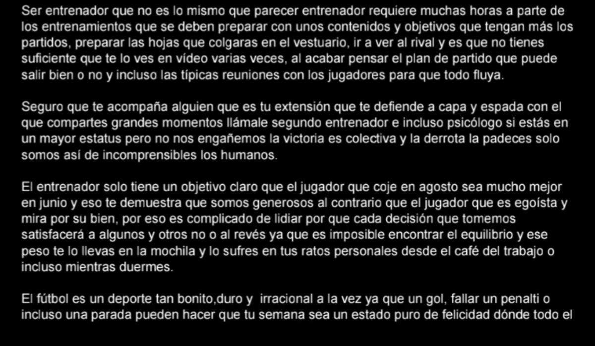 UpdateNotesX's tweet photo. Ayer por la noche no podía dormir y me dio por escribir sobre la soledad del entrenador. Soy así de raro ya que me encontraba a las 4h de la mañana solo haciendo tareas de entrenamiento, si le podéis dar retuit y like lo agradecería muchísimo para llegar a más futboleros. https://t.co/KezI7LPK2E