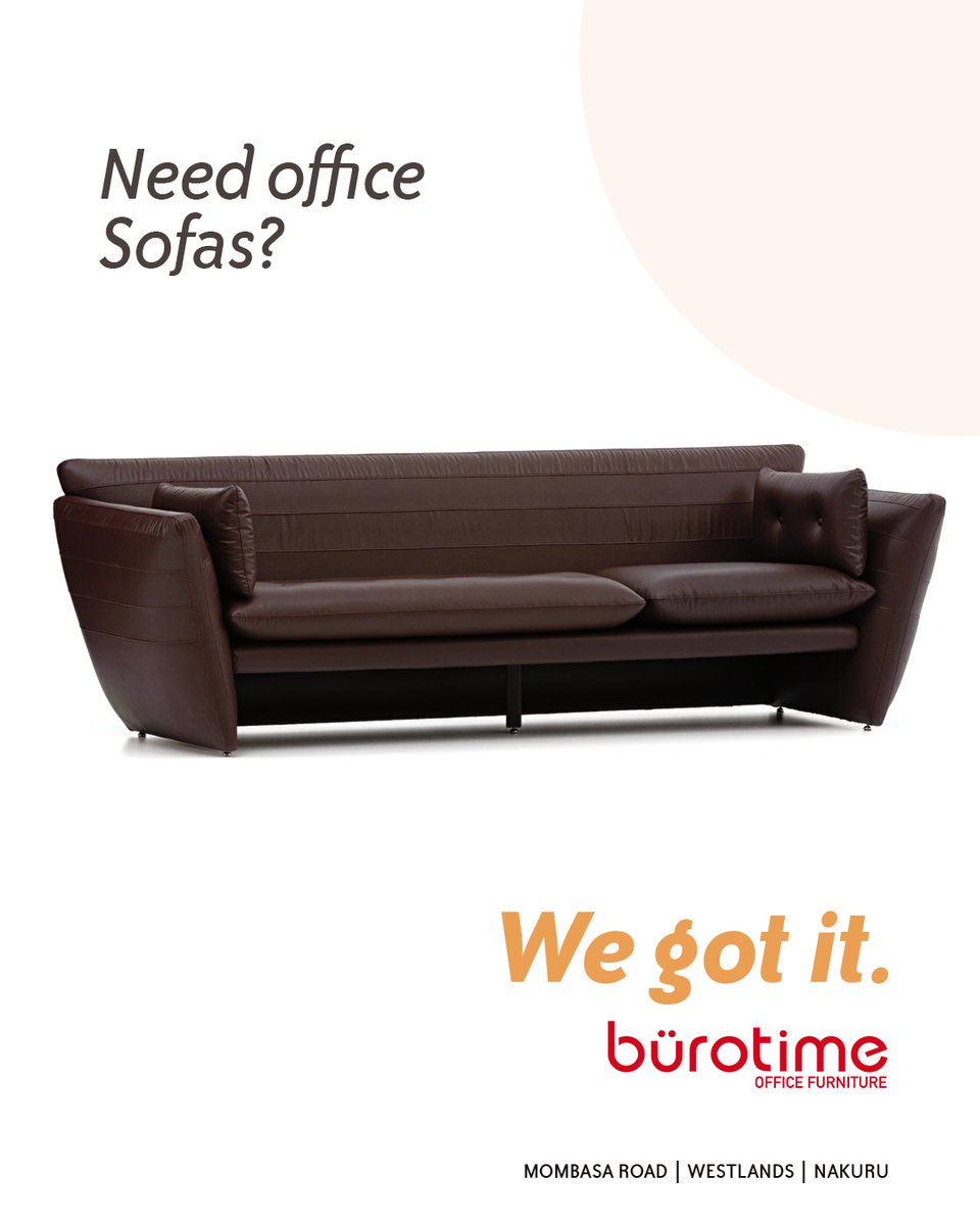 Looking for a way to make your office more inviting? Check out the selection of sofas from our Mombasa Road, Panesar Center, or Westlands, Sclaters House showrooms or call us on +254 724 622 622 or +254 708 533563.
#BurotimeKenya #LuxuryOfficeFurniture #PremiumOfficeFurniture