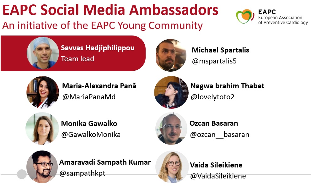 🚨 Follow the EAPC SoMe Young Ambassadors 🚨 7 dedicated ambassadors will update you on everything related to the #EAPC_ESC through regular publications on our social media platforms and... don't forget to follow @EAPCPresident! @escardio @MichaelPapadak2 @SilCastelletti #cvprev