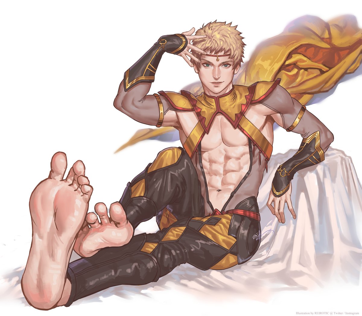 #FEH #FireEmblem #Odin #Owain how many hours have I spent draw the abs—I mean cape.