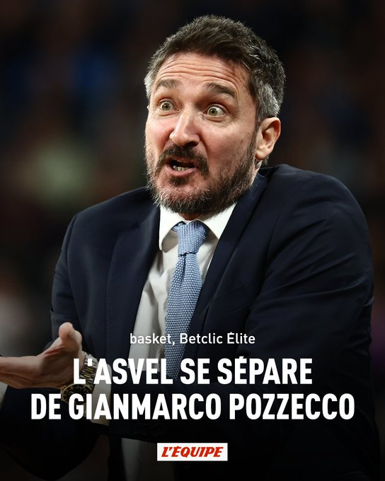 MarieMarilou_'s tweet image. L'#Asvel, quatrième de #BetclicÉlite et avant-dernière d'Euroligue, a annoncé samedi s'être #Séparée de son entraîneur, l'Italien #GianmarcoPozzecco, qui officiait depuis le début de saison ow.ly/7E9t50QorPU