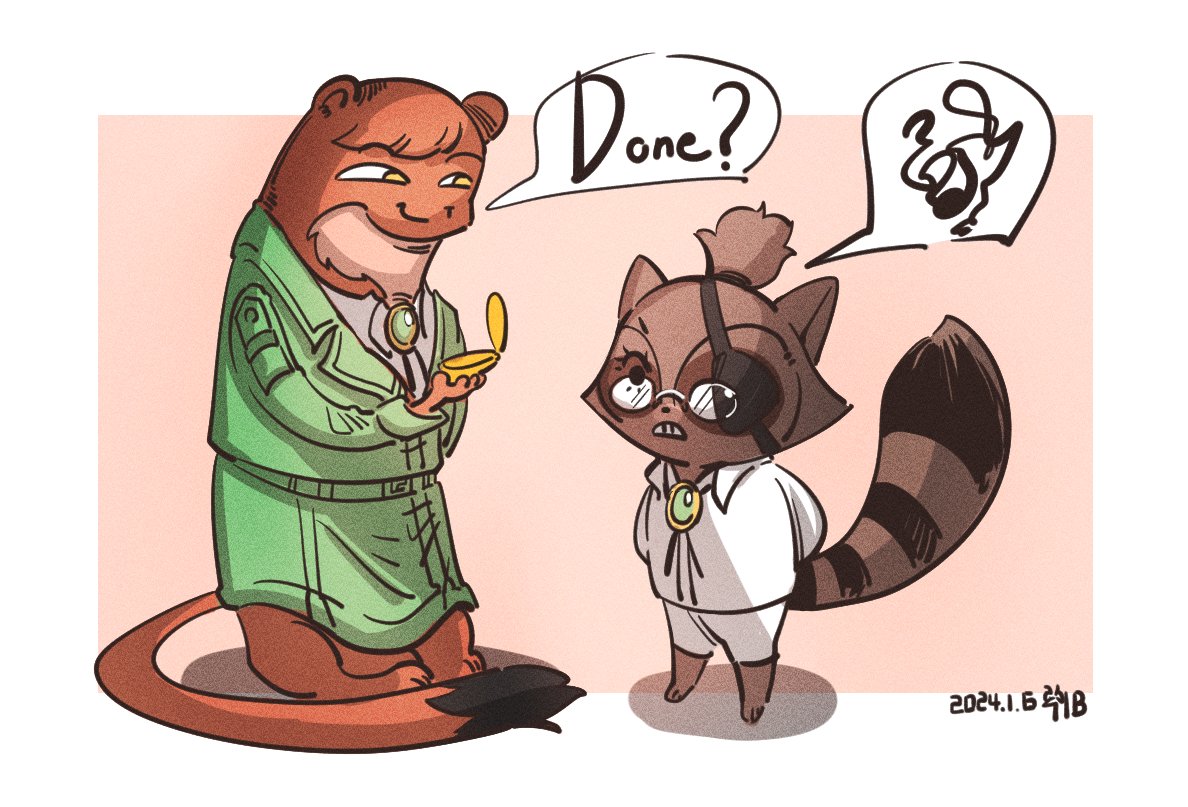 PeakingLbeetle's tweet image. #flohan
Floch Weaselton and Hange Racoone