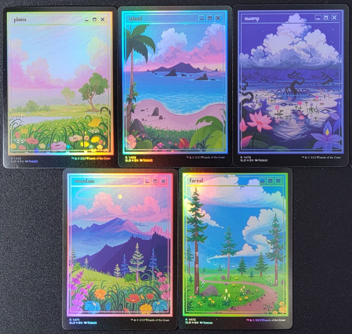 PixelLands_v02.jpg　Secret Lair　基本土地 MTG】Secret Lair Chaos Vaultで基本土地セット「Flower Power