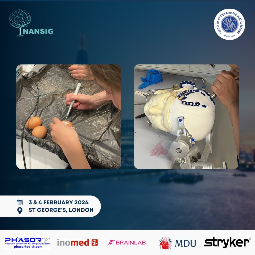 NANSIG1's tweet photo. 🚨 WORKSHOP ANNOUNCEMENT 🚨

NANSIG would like to introduce you to our next workshop on burr holes, including the egg challenge❗

With the best drills Stryker to offer, put your psychomotor skills to the test 🎯

Purchase your ticket for our conference via our Linktree 🌳 https://t.co/5C8eqAe6xV