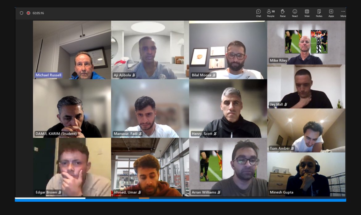 BAMREFOfficial's tweet photo. The next generation of Black and Brown officials bi-monthly CPD meeting online with their Referee coaches in Mike Riley &amp; Mick Russell, PGMOL
Programme Manager Arran Williams and supported by BAMREF Vice Chair Aji Ajibola
#COREX #NEXTGENERAENATIONS https://t.co/RGCRPOd5EF