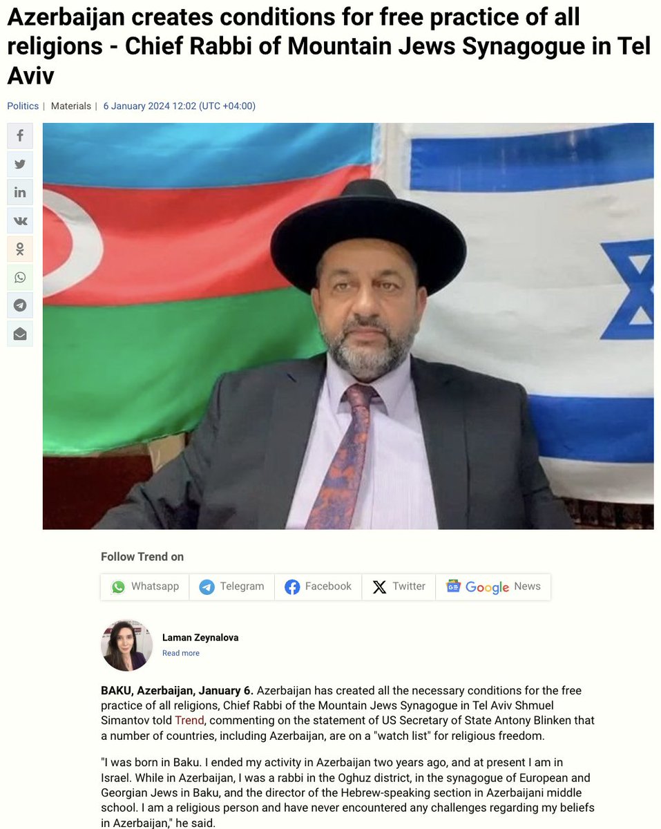 LindseySnell's tweet photo. Azerbaijan is still scrambling to do damage control after the US State Dept added AZ to a religious freedoms watchlist.

Sad to see a religious leader attempt to whitewash AZ's erasure of Armenian Christian heritage. https://t.co/SkIfMnuV8g