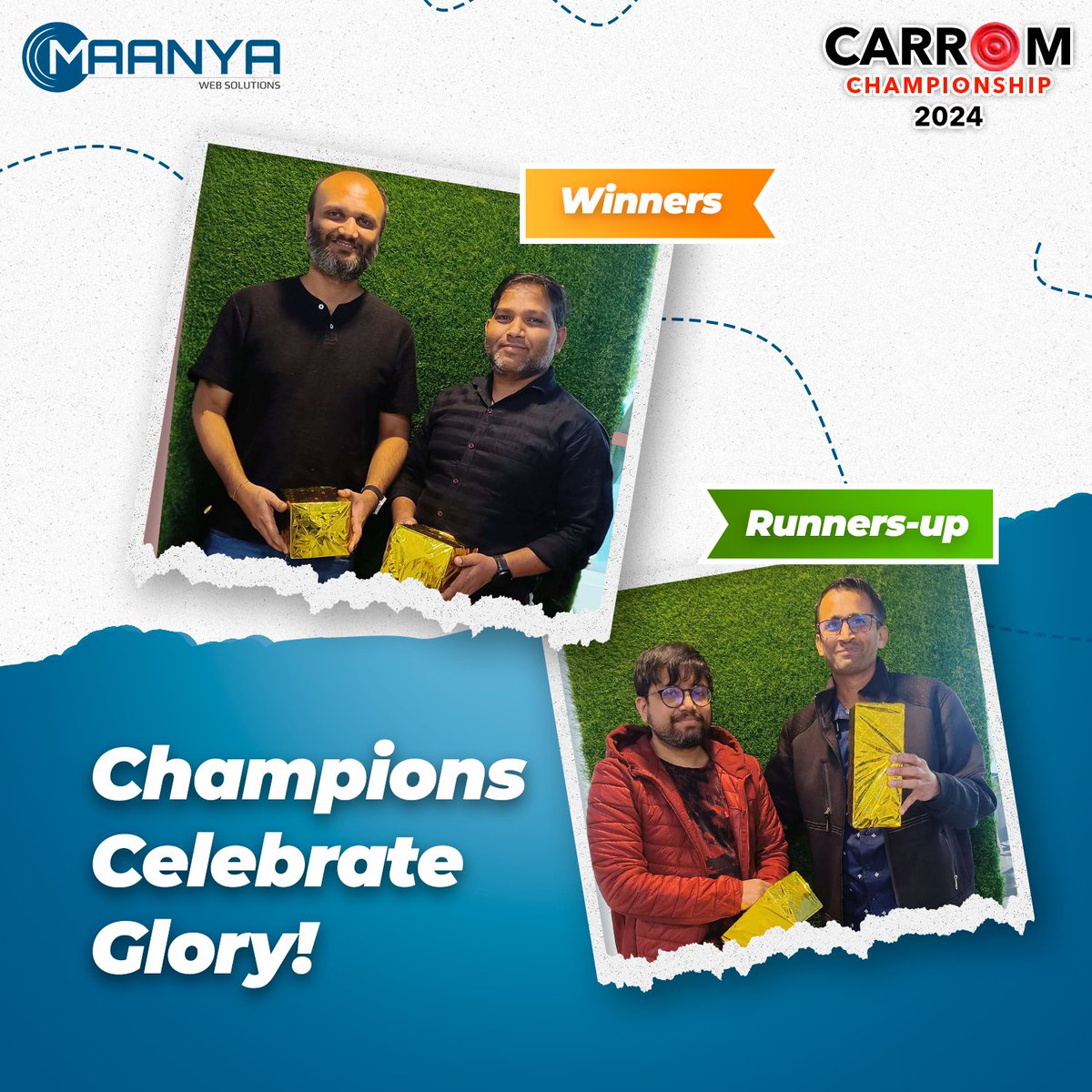 MaanyaWeb's tweet photo. 👑🏆 In a thrilling neck-and-neck carrom tournament finale, the Winners have been crowned! 👑🏆
🎉🏆Showing the amazing skills and sportsmanship, the Winners &amp; Runner-ups rocked the board and left everyone in awe with their incredible skills! 🎉🏆

#CarromTournament https://t.co/nCm1oGisoD