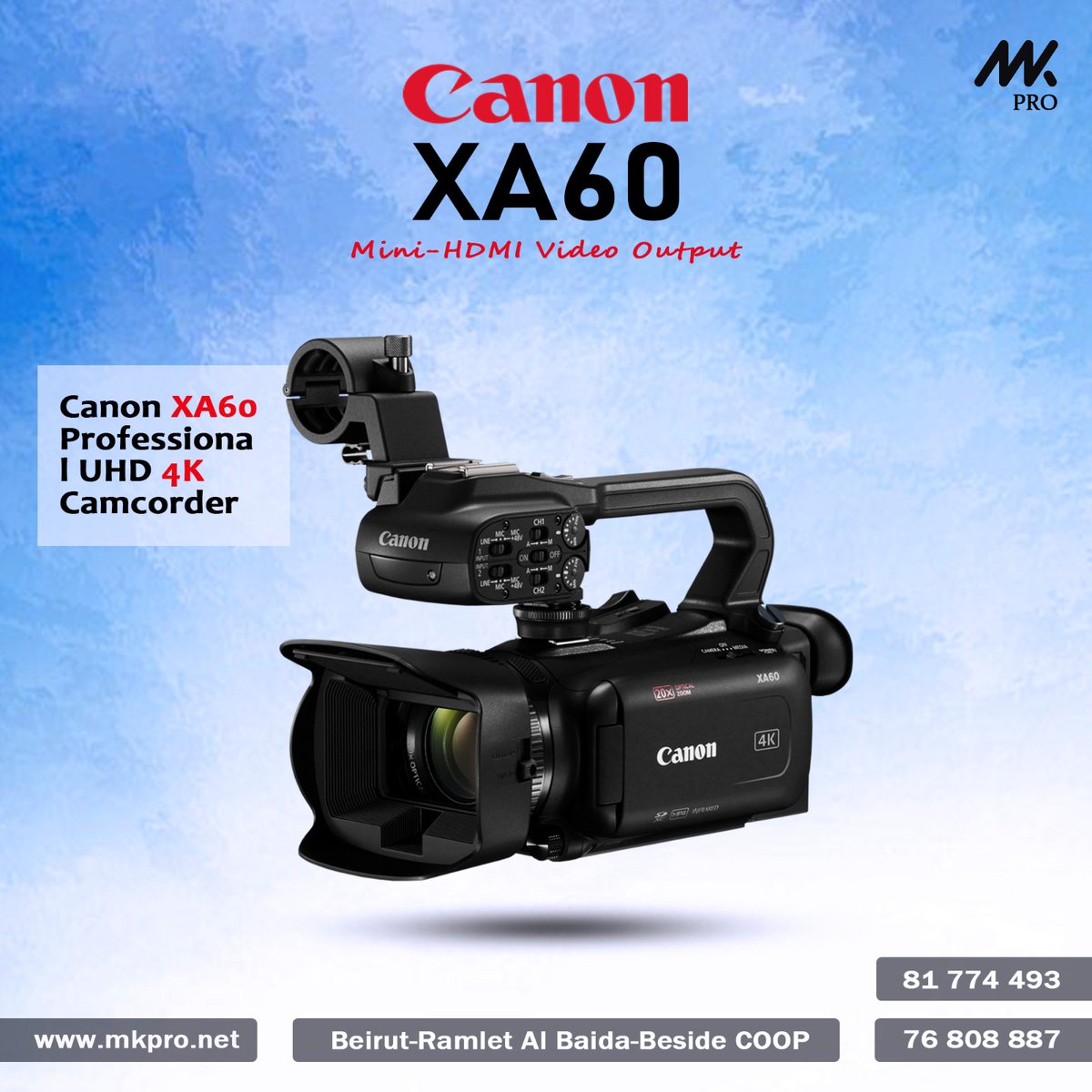 🌟Introducing the incredible Canon XA60 Professional UHD 4K Camcorder! 🌟🎥

Let's connect and share our passion together!
📞 81774493 / 76808887
📍Ramlet Al Bayda - Thomas Edison - Beside Coop 

#CanonXA60 #Camcorder #UHD4K #Videography #CinematicQuality #ProfessionalVideography