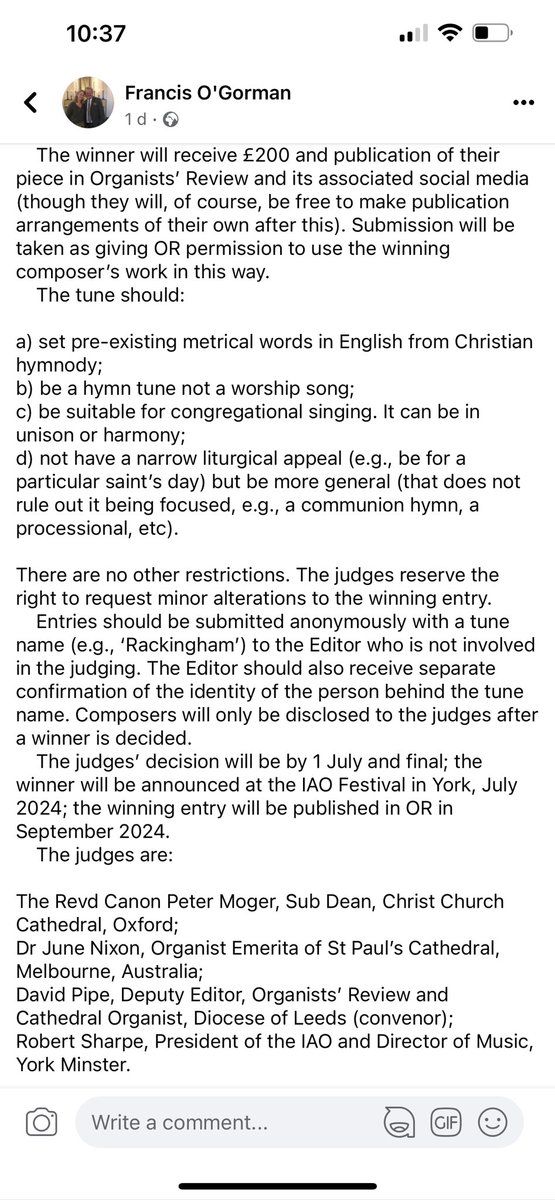 Hymn tune competition for Organists’ Review and the IAO. Deadline 1 May 2024 to editor@organistsreview.com. The purpose is to revive some good words with a new appealing tune. Details in the photo. @OrganistsReview @the_iao