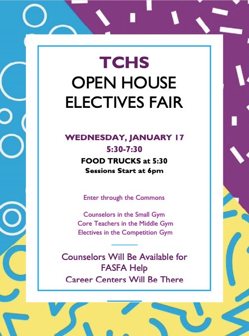 Join us Wednesday, January 17th for the <a href="/TheColonyHS/">The Colony HS</a> Open House and Electives Fair!
