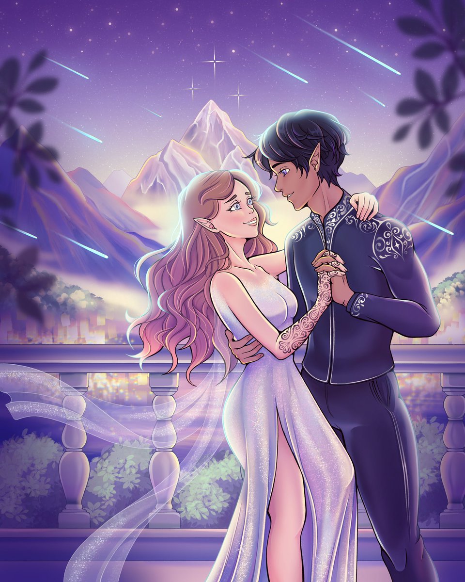 piratesarrrt's tweet photo. Rhys and Feyre, to ring in the new year. 💕 2024 is my year of bookish art!✨ 
#acotar #rhysand #feyre https://t.co/TkEhmEzsgC