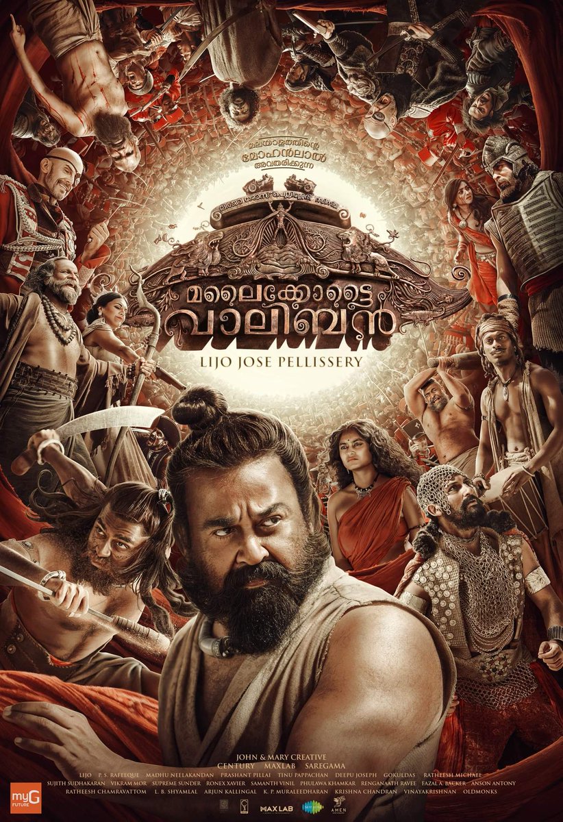 AThalavady's tweet photo. #MalaikkottaiVaaliban
Brand new posters...🔥
Characters of Vaaliban.
January 25, 2024.
@Mohanlal #Mohanlal #Lalettan #L 💖💞💖 #TheCompleteActor
#LijoJosePellissery #ShibuBabyJohn #MaxLabCinemas #CenturyFilms #YoodleeFilms #Saregama #PharsFilm https://t.co/wIz1qJijxf