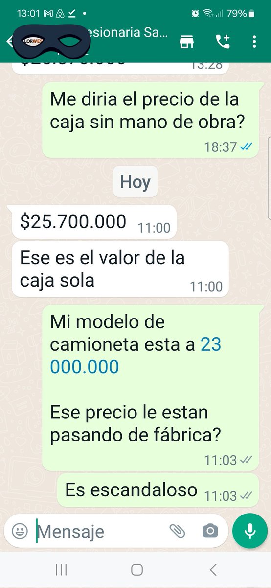 natybiritos's tweet photo. @DNDConsumidor hola, cómo puedo gestionar este tipo de abuso? Los precios de una caja automatica de Jeep compass en: Brasil 1.600.000 pesos argentinos, en Chile 1.400.000. En Argentina, que importa desde Brasil: 20 / 25.000.00 pesos argentinos. Sólo el repuesto. @JMilei https://t.co/sj0aELa41y