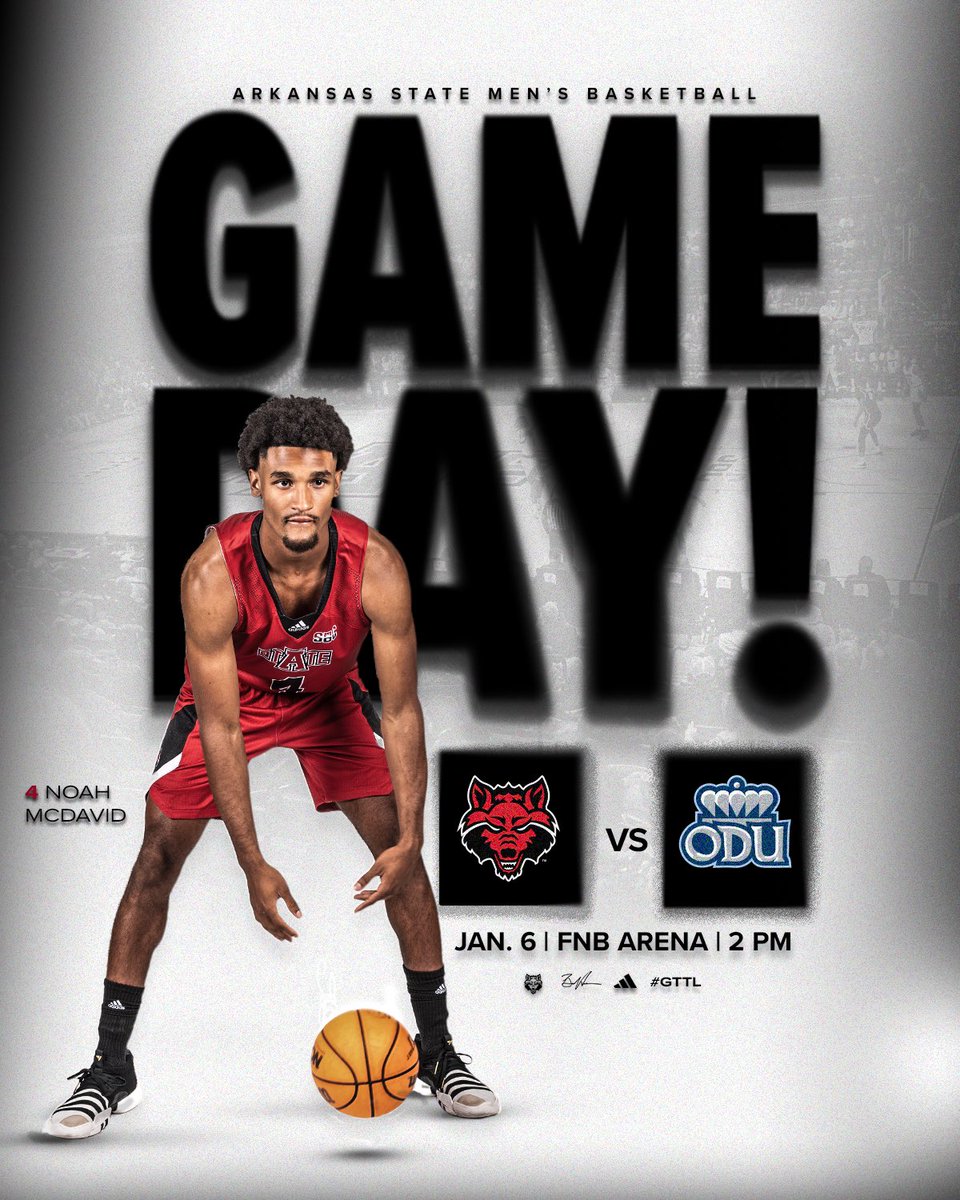 AStateMB's tweet photo. Let’s run it 🔙

🆚 Old Dominion
🕑 2 PM
📍 Jonesboro
🏟️ FNB Arena
📺 https://t.co/kdt88wCmyC 
📊 https://t.co/yuHpNZwHQn 
📻 https://t.co/mgwHOq1dgc 

#GTTL | #WolvesUp https://t.co/Cf161wqIzl