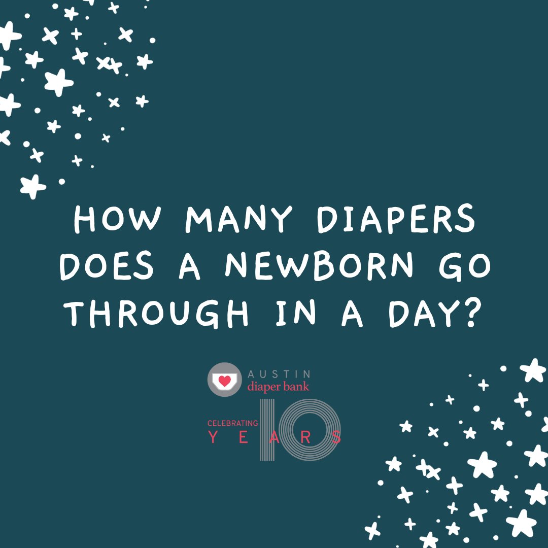 How many diapers does a newborn use in a day? 8-12 diapers! 😱 Rising costs, especially in #ATX, make it difficult to afford so many diapers. Consider hosting a diaper drive or bring by your little one's leftovers (Yay for potty training!) austindiapers.org