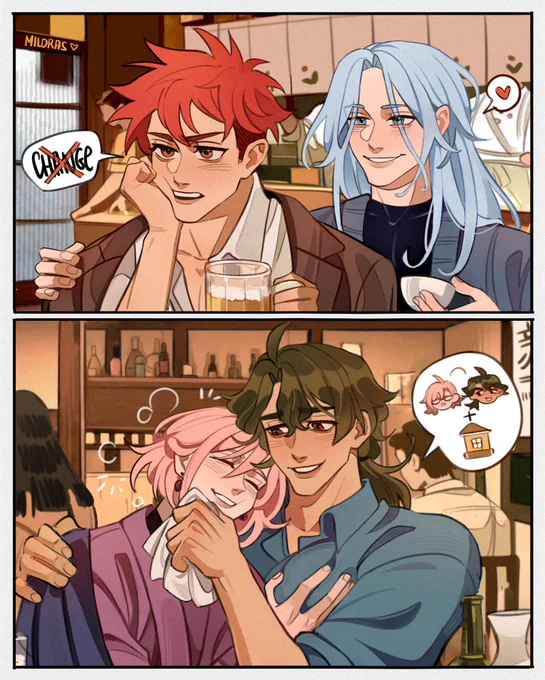 even after 5 years, they have a tradition of meeting every year and celebrating the New Year together🎄💕
.
#matchablossom #sk8theinfinity #renga #fanart 