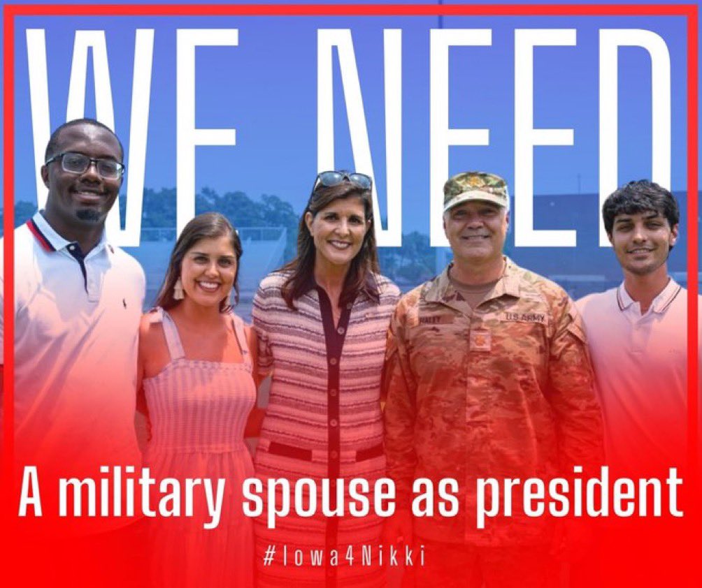 It's time to have a #militaryspouse in the @WhiteHouse to take care of our troops.