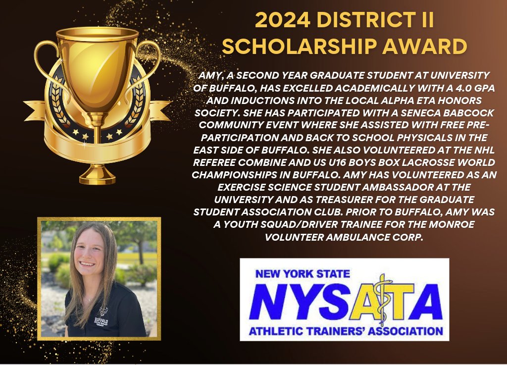 GO_NYSATA's tweet photo. @amy__sternberg is a superstar & a huge #asset to our organization & @UBuffalo✅
@GO_NYSATA & @natad2 would like to congratulate & thank Amy for all of her hard work & continued dedication to our field🦸♀️
@NATA1950 @NATASLCreps @EATA49 @NATA_SAAC
#HealthcareThroughAction #AT4All https://t.co/hodunST5p4