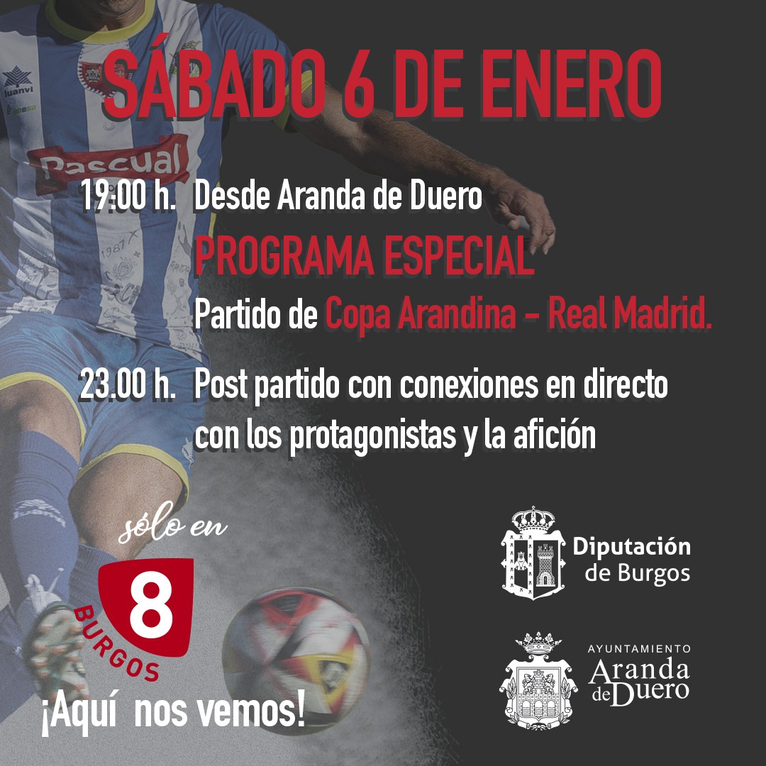 A partir de las 19.00 y en directo, <a href="/la8burgos/">La 8 Burgos</a> despliega un enorme equipo técnico y humano. Y a las 19.55 h...