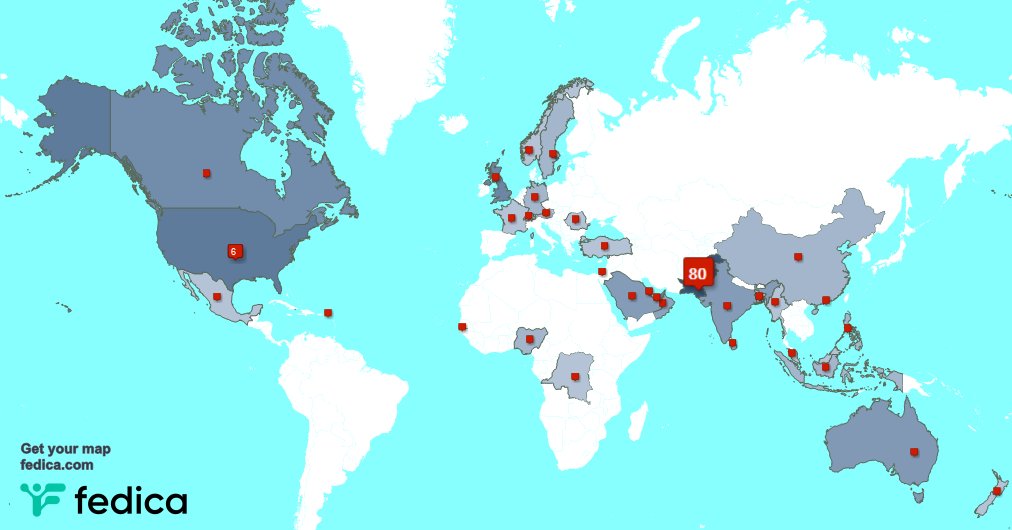 I have 5 new followers from Sweden 🇸🇪, and more last week. See fedica.com/!knawan
