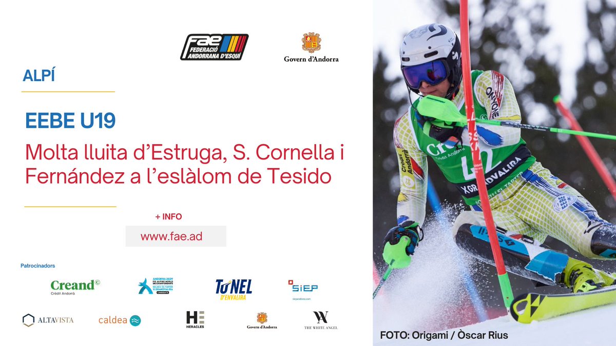 FAEAndorra's tweet photo. ALPÍ · Els U19 de l’#EEBE disputen l’eslàlom de #Tesido 🇮🇹, condicionat per la quantitat de neu ❄️
+ INFO ✅ https://t.co/Pkp8WBSSD5 https://t.co/RwfNKRQejo