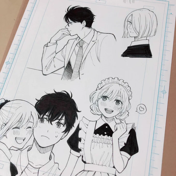 昔雑誌についてたB6位の原稿用紙、ちょっとお絵描きするのに丁度よかった。 