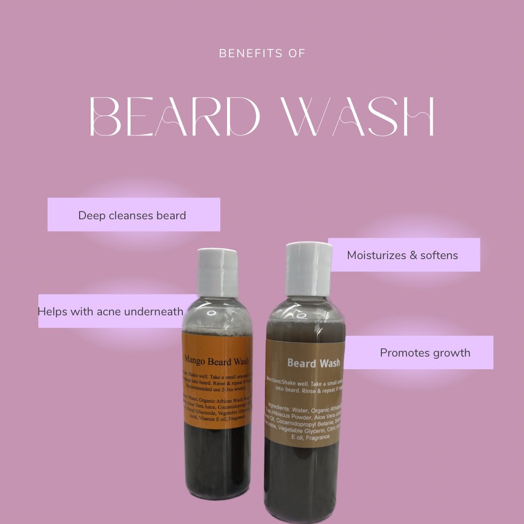 Now back in stock! 

Both mango &amp; mahogany beard washes are available on the site. Keep your beard &amp; the skin underneath your beard clean, moisturized, &amp; soft.

This shampoo also protects the hair, prevents split ends, &amp; help promote growth.