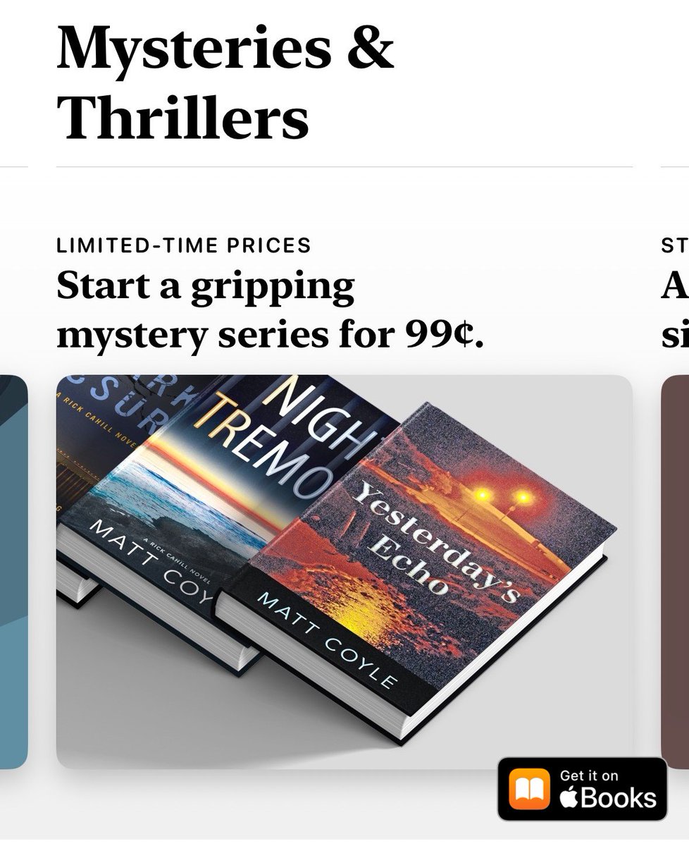 From now until 1/9, get all of the books in the Rick Cahill series on <a href="/AppleBooks/">Apple Books</a> for only $0.99!

To get you started, here's the link to book 1: apple.co/3vxZi5p

<a href="/coylem/">matt coyle</a> <a href="/IPGbooknews/">IPGbook</a> #applebooks #ebook #mystery #thriller #ebookdeals #rickcahill #mattcoyle #bookseries