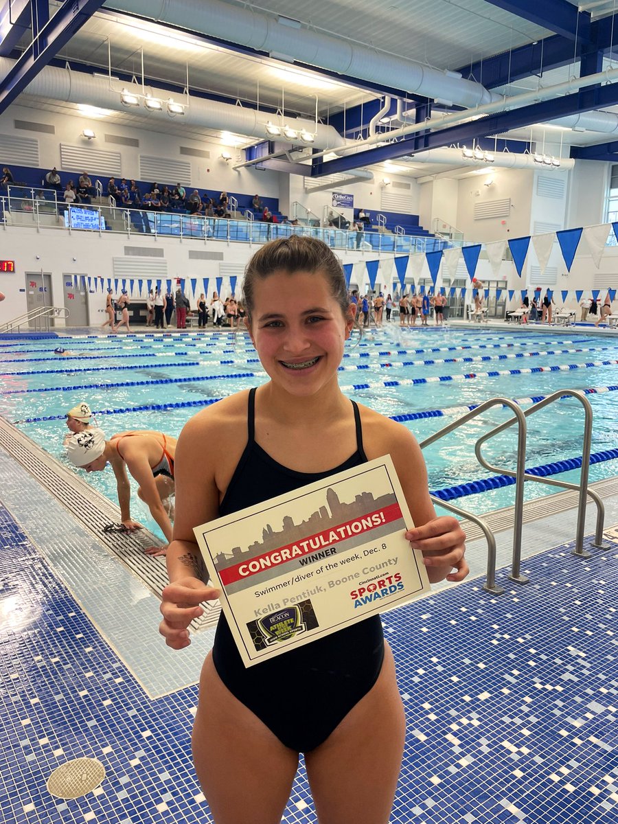 RebelSwimDive's tweet photo. Kella Pentiuk received her @ENQSports #SwimmerOfTheWeek certificate today! @mlaughman https://t.co/9RHhHtOWFi