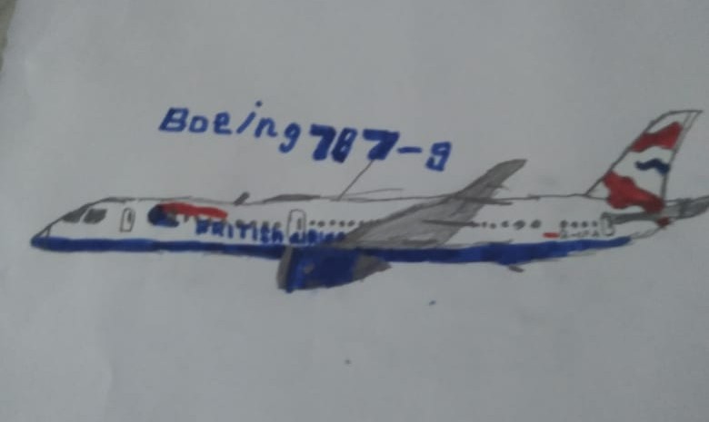 senthilnathan__'s tweet photo. B787 by my 8 year old https://t.co/8hmbUibI6L