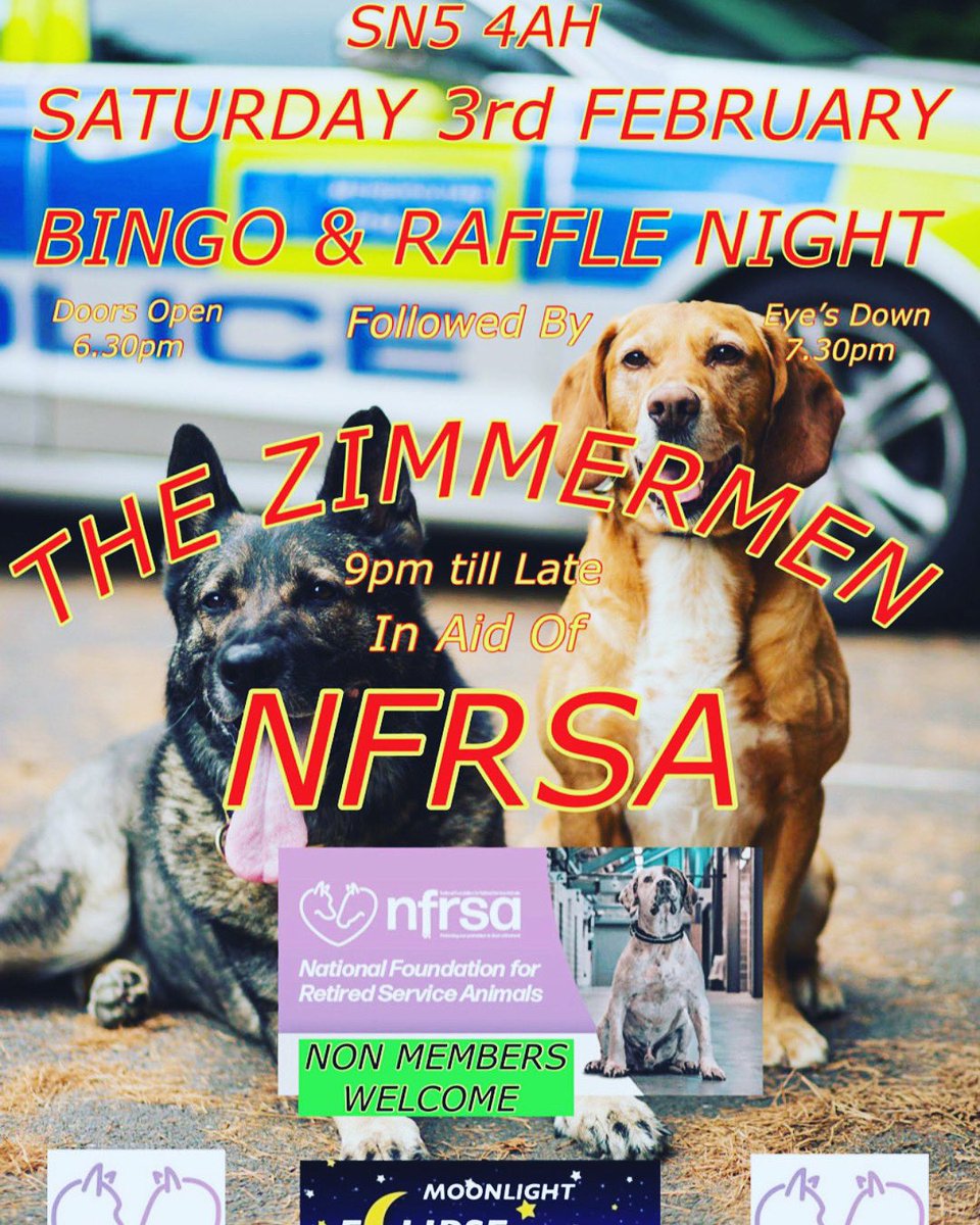 A night full of entertainment 🥳 as well as supporting our wonderful charity 🙏🤩🙏 all family members welcome 🤩details below ⬇️ Wiltshire Area 🙏
#dog #dogs #horses #retiredpolicedogs #retiredserviceanimals #animals #animalwelfare #animalhealth #charity #servicedogs #police