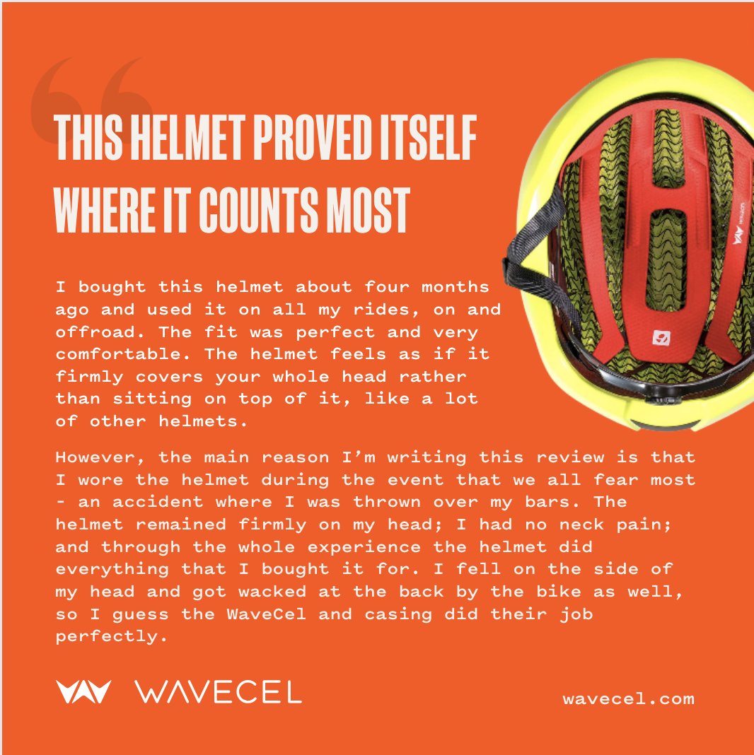 This is our why. 

WaveCel was conceived with the mission to prevent traumatic brain injuries. Hearing stories like this validates our work and fuels our journey to provide superior brain protection. 

#WaveCel #WaveCelTechnology #Bontrager  #BrainInuryPrevention #SavingLives