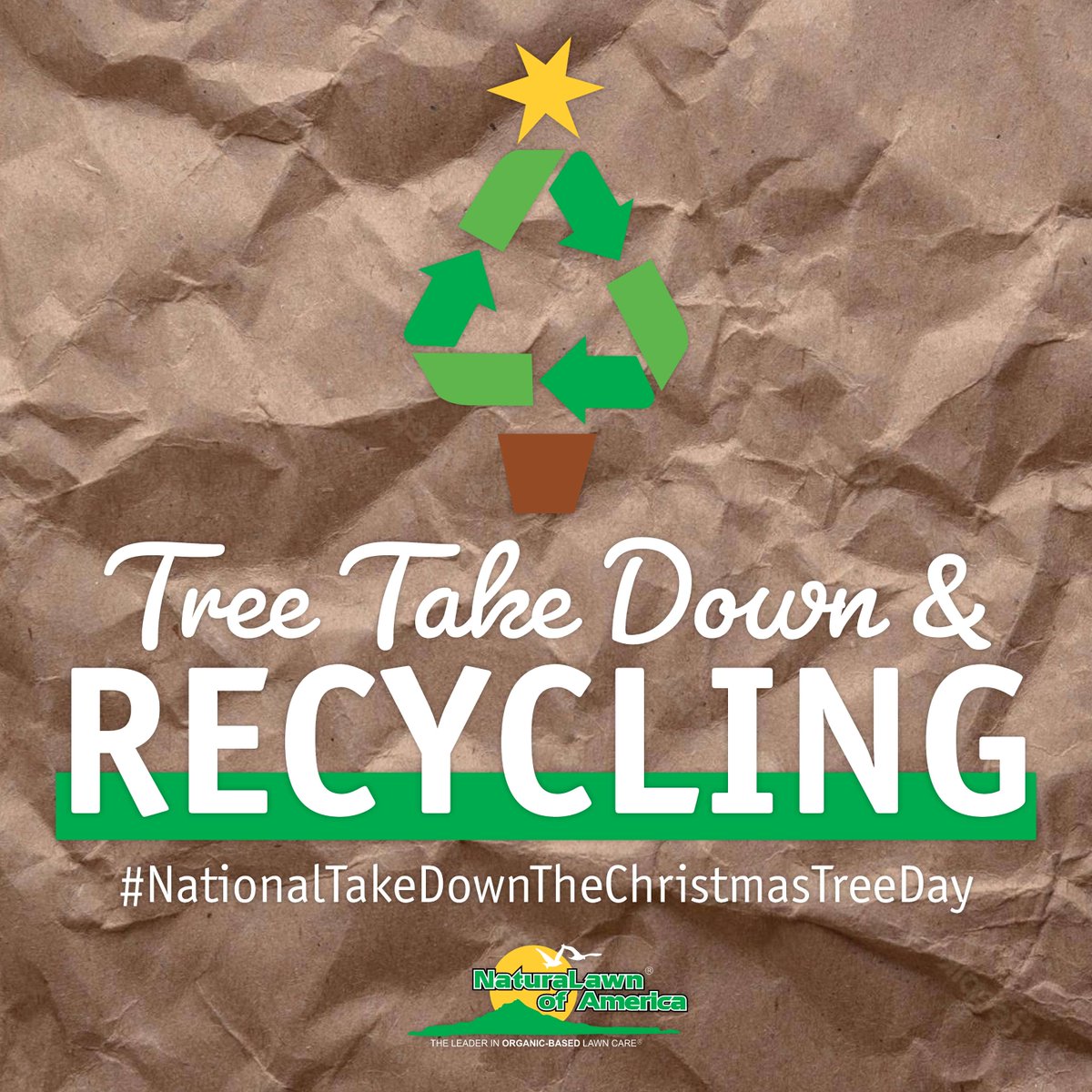 NaturaLawn's tweet photo. This #NationalTakeDownTheChristmasTreeDay - think about recycling your tree! Many neighborhoods have tree recycling programs, so take advantage of them and help keep our planet greener! 

#NaturaLawnOfAmerica #NLA #EnvironmentallyFriendly #WinterTips #RecycleYourTree https://t.co/S0OrrRYBHN