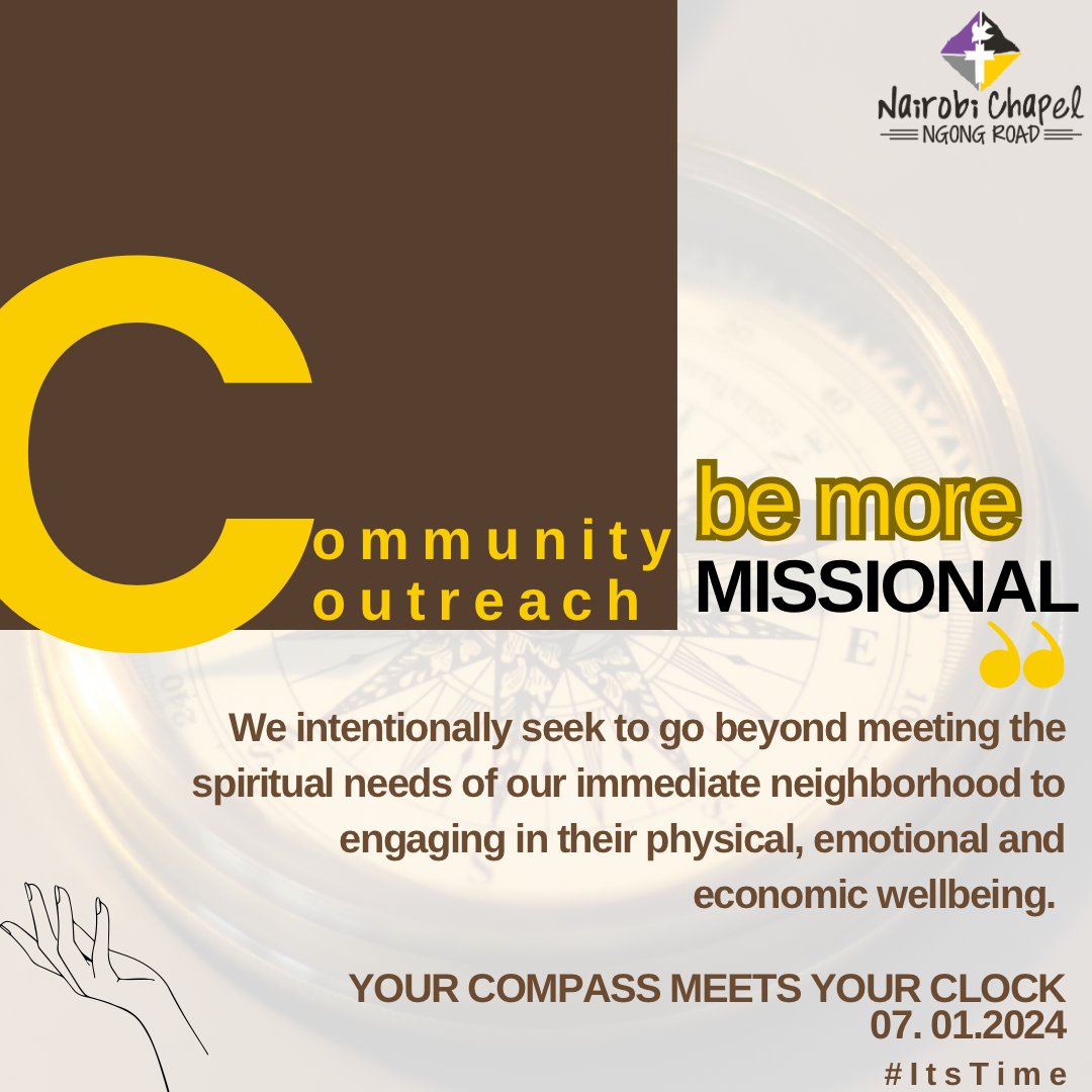 NairobiChapel's tweet photo. “C” represents COMMUNITY OUTREACH.
We desire to be more Missional.
Engaging in the entirewellbeing of our community .
Our compass has aligned with our clock.
It’s Time Nairobi Chapel Ngong Road, It’s Time!
#CompassMeetsClock #TouchTime #ItsTime #GrowingDeepToReachWide https://t.co/wcHOLvNHOc