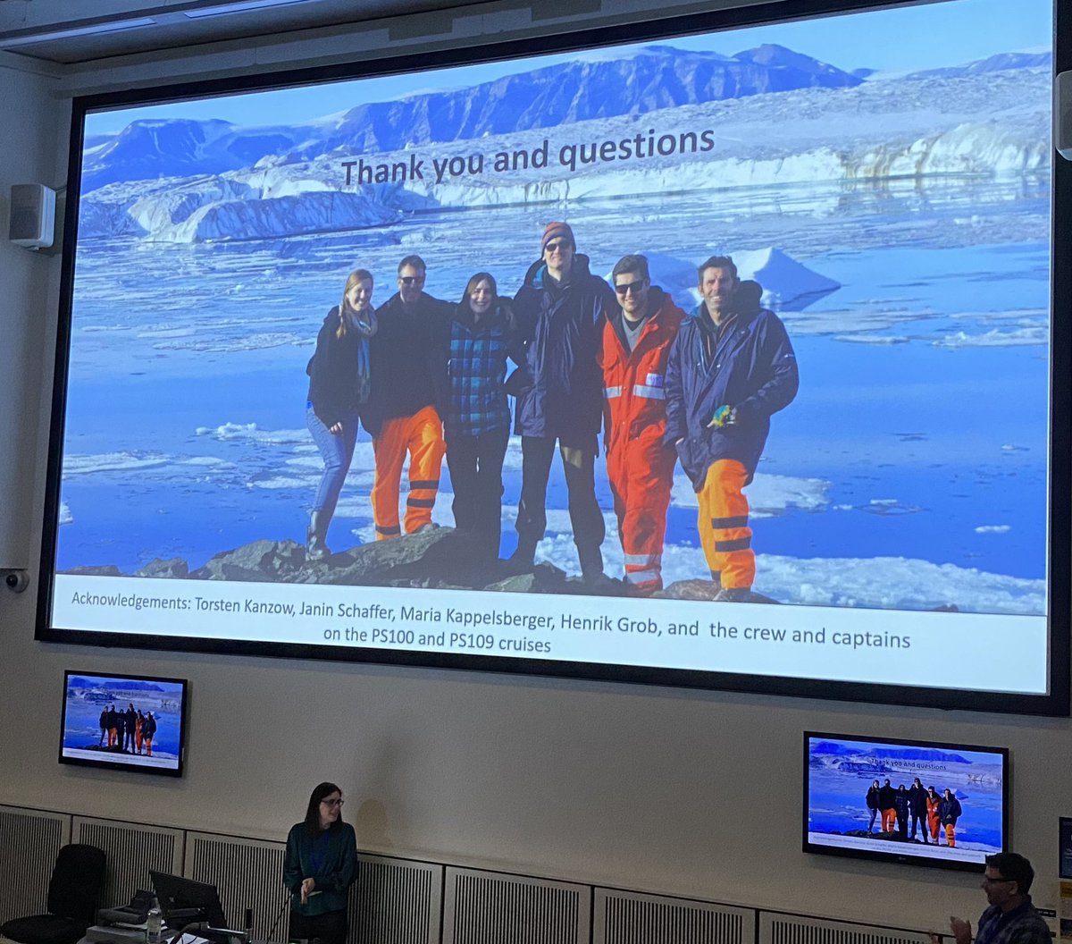 Louise Callard took us to the NE Greenland Ice Stream, using marine core sediments to reconstruct ice-ocean interactions over the past 19,000 years using marine cores #QRA24