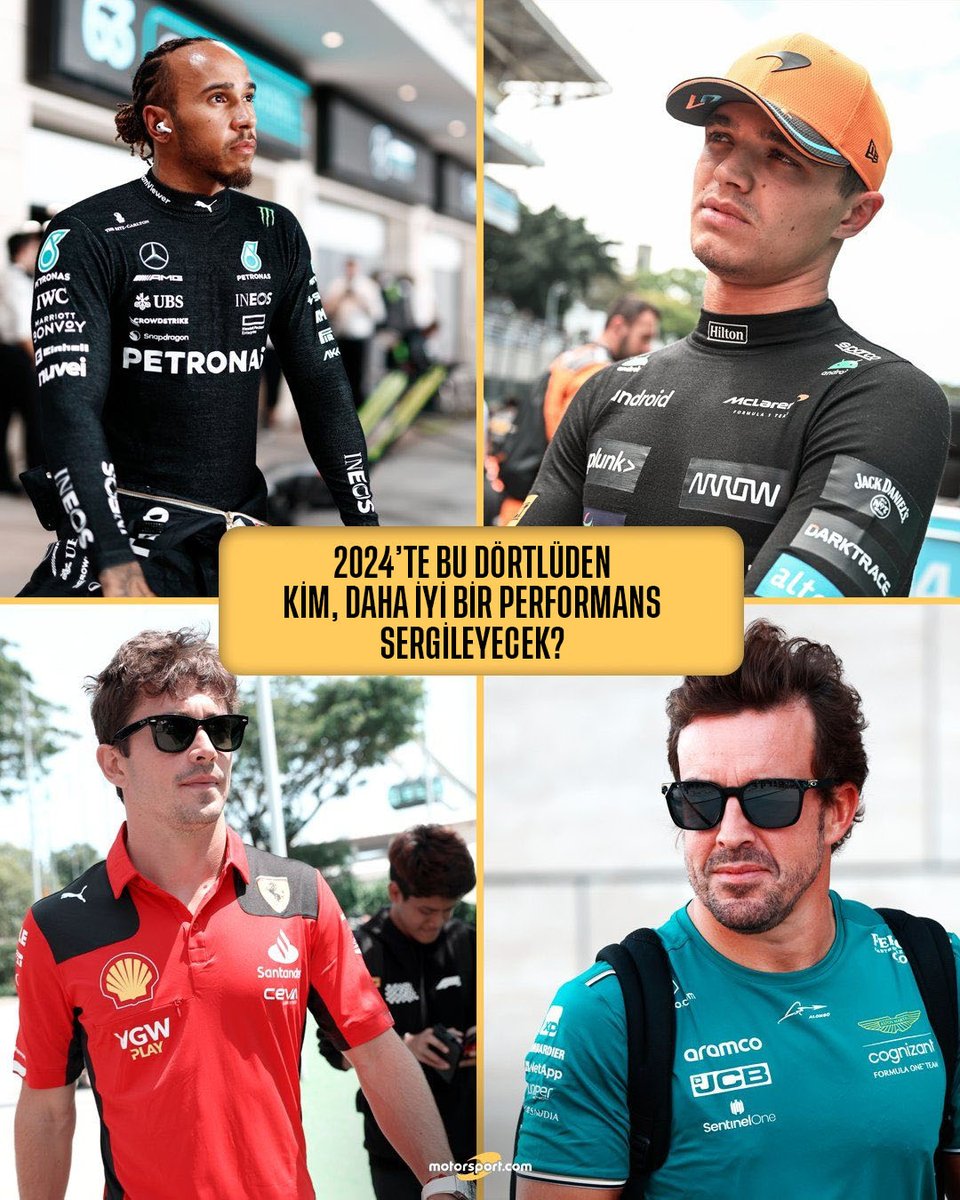 🤔 #MotorsportCevaplıyor | Lewis Hamilton, Lando Norris, Charles Leclerc, Fernando Alonso..

👀 2024'te hangisi daha ön planda olacak?