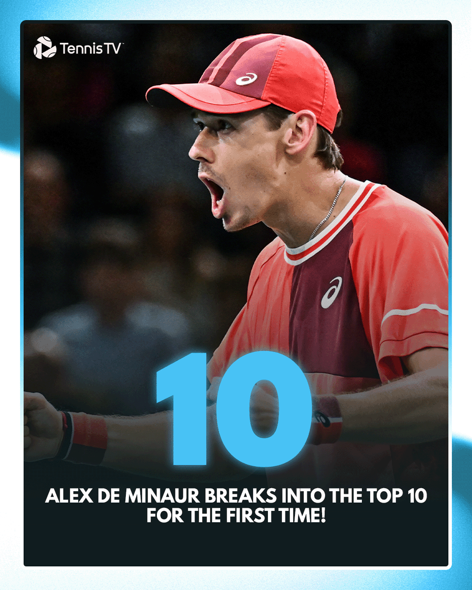 TennisTV's tweet photo. Alex Dix Minaur 🔟

@alexdeminaur reaches a significant career-high ranking! https://t.co/gBztKM9sY3