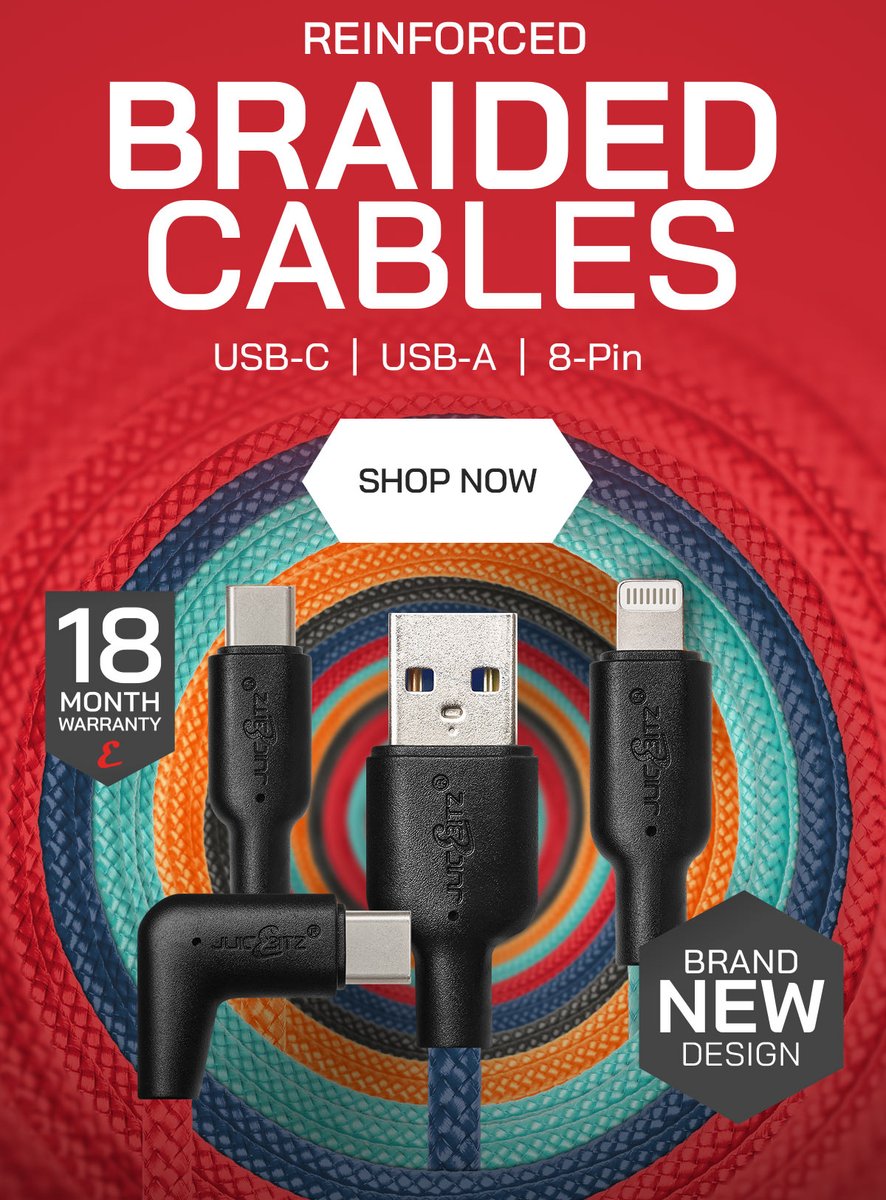 📷 Check out our latest Ultra Fast Braided Reinforced Charger Cables at juicebitz.co.uk #juicycables #juicebitz #Technology #fastcharging #SamsungCharger #iphonecharger
📷 FREE UK Delivery
📷 PLUS. Take 25% OFF with January Sale Code: "GOODBYE23", ends 07.01.2024 11:59hrs