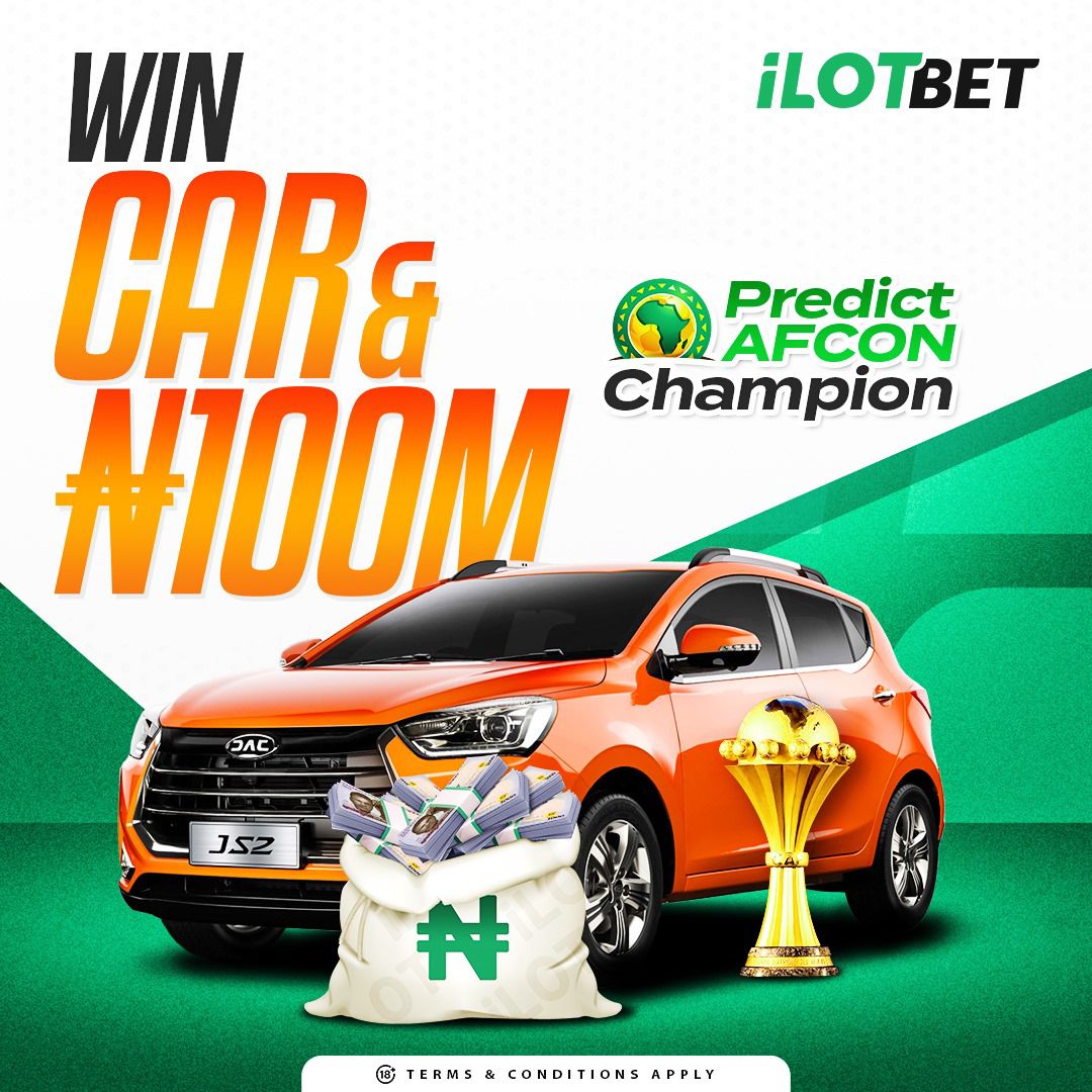 BONAZA !! BONAZA !! BONAZA!! Do you know you can become a car owner with ease? iLOTBET is here again!! Stand a chance to win a Brand New Car and a share of 100,000,000 Naira as you predict the AFCON 2023 Winner!! Hurry now and join with this link!! ilotbet.com/afc2024/?c=ift…
