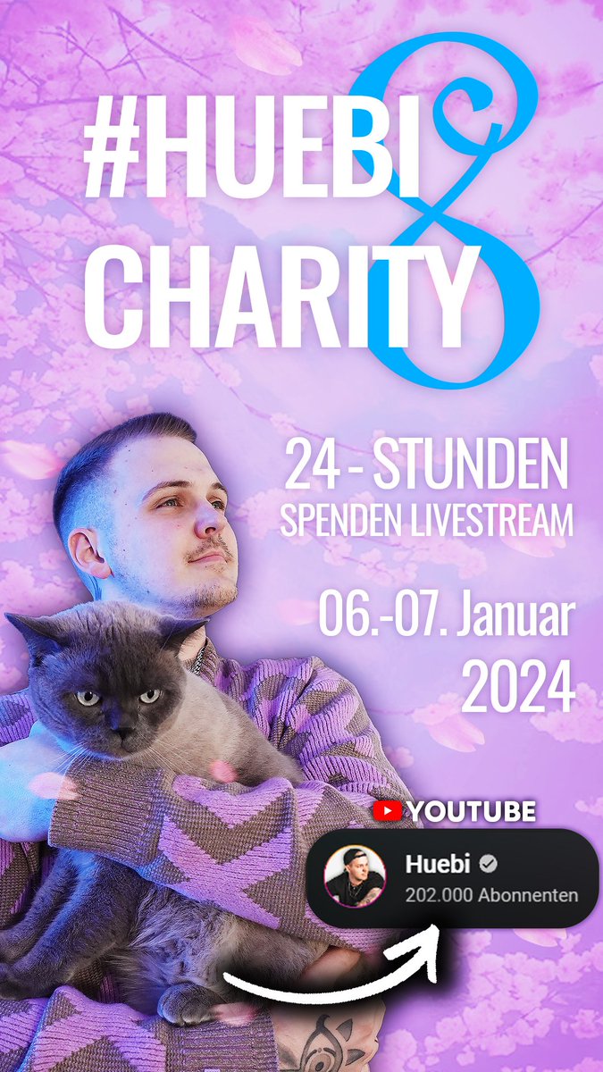 WeebShadowM's tweet photo. #HuebiCharity8

...und wieder einmal beginnt eine neue Saison, der charity Aktion, vom YouTuber und Streamer @Huebi. Von Samstag, dem 6.1 13 Uhr - Sonntag, dem 7.1 13 Uhr, wird er auf YouTube streamen. 

Damit ihr wisst, wo euer Geld überhaupt hingeht, liste ich sie euch auf: 1/3 https://t.co/X1L5bPI1dG