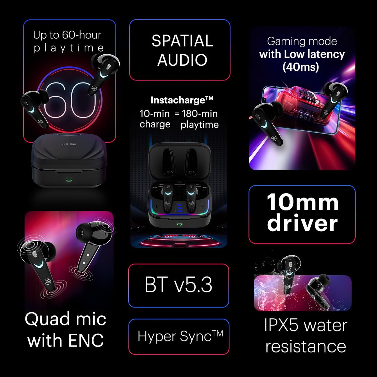 technogain17's tweet image. Noise Buds Combat X launched in India.
40ms Latency
60H Playtime
Spatial Audio
RGB Lights
10mm Driver
BT v5.3
IPX5
Quad Mic with ENC
Price: ₹3999
#noisebuds #noise #tgfamily #technogain17 #tg