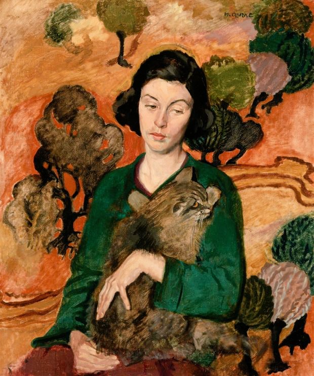 womensart1's tweet photo. Ann with Cat, 1924, by Margaret Clarke, Irish painter #WomensArt https://t.co/ruYJpFFQTs