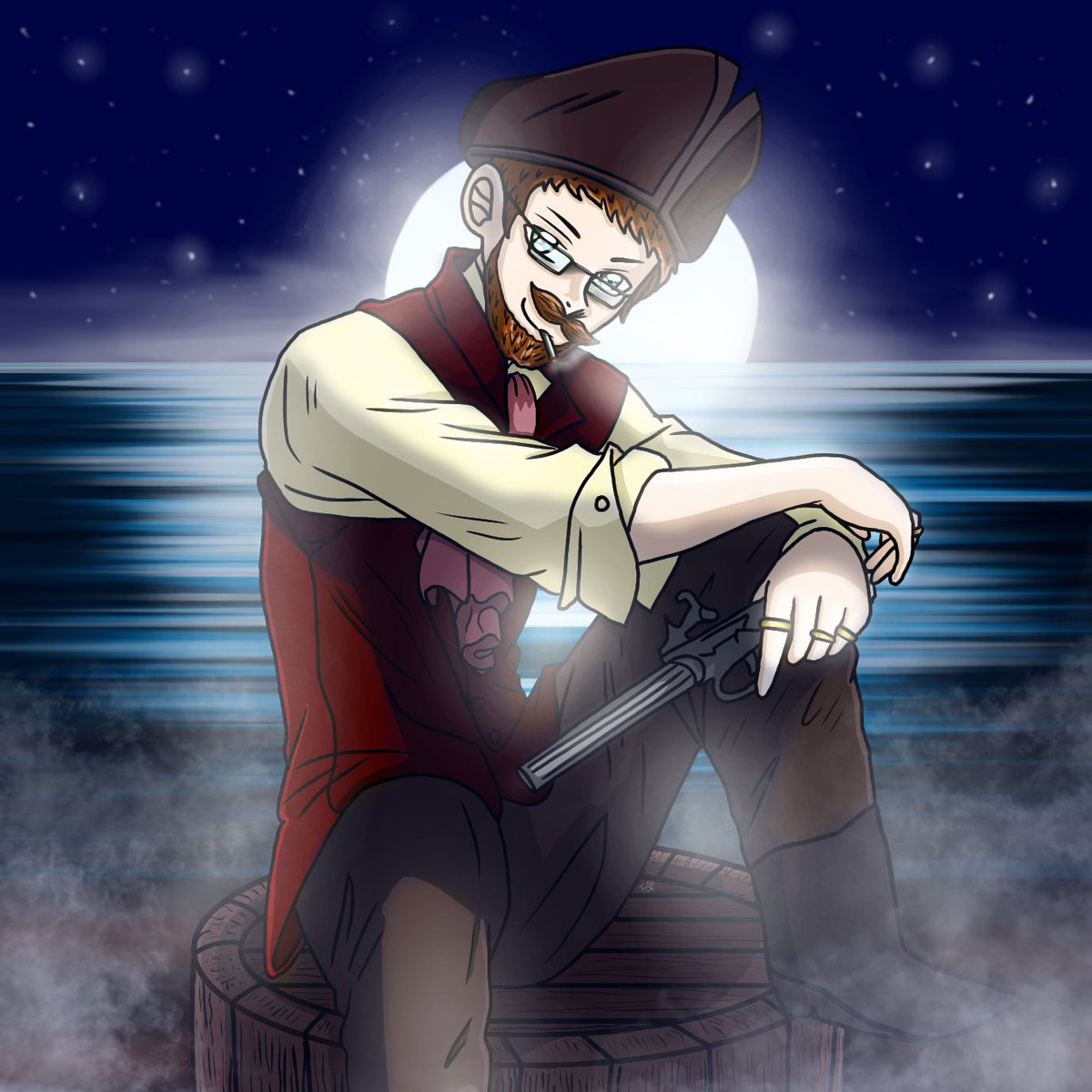 Seri als Kapitän seiner Crew :3 xD bin stolz, dass ich das so hin bekommen habe, wie ich es wollte. Aye! <3  #fanart #art #artist #pirate