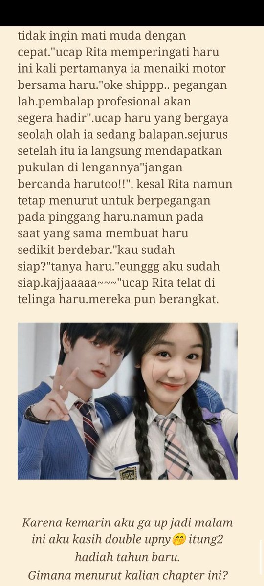 Husnul023's tweet photo. Chapter 4-5 udah di up ya guys.buruan kepoin
#haruto #PHARITA #harupha #BABYMONSTER #TREASURE #treasurexbabymonster https://t.co/6AonDNJv1h