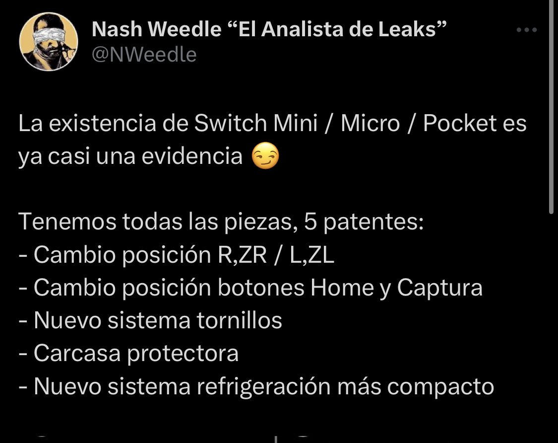 NWeedle's tweet photo. Tendría lógica que la patente de controles táctiles fuera para la supuesta Switch Mini, siendo todo pantalla.
Ya vimos como en las patentes de la Switch Mini, indicaban que se pretendía hacer la consola lo más plana posible, poniendo los botones Z LZ R y ZR en línea.
#SwitchMini https://t.co/7EWVCDBug2